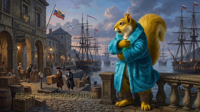 Белка с изумрудом
