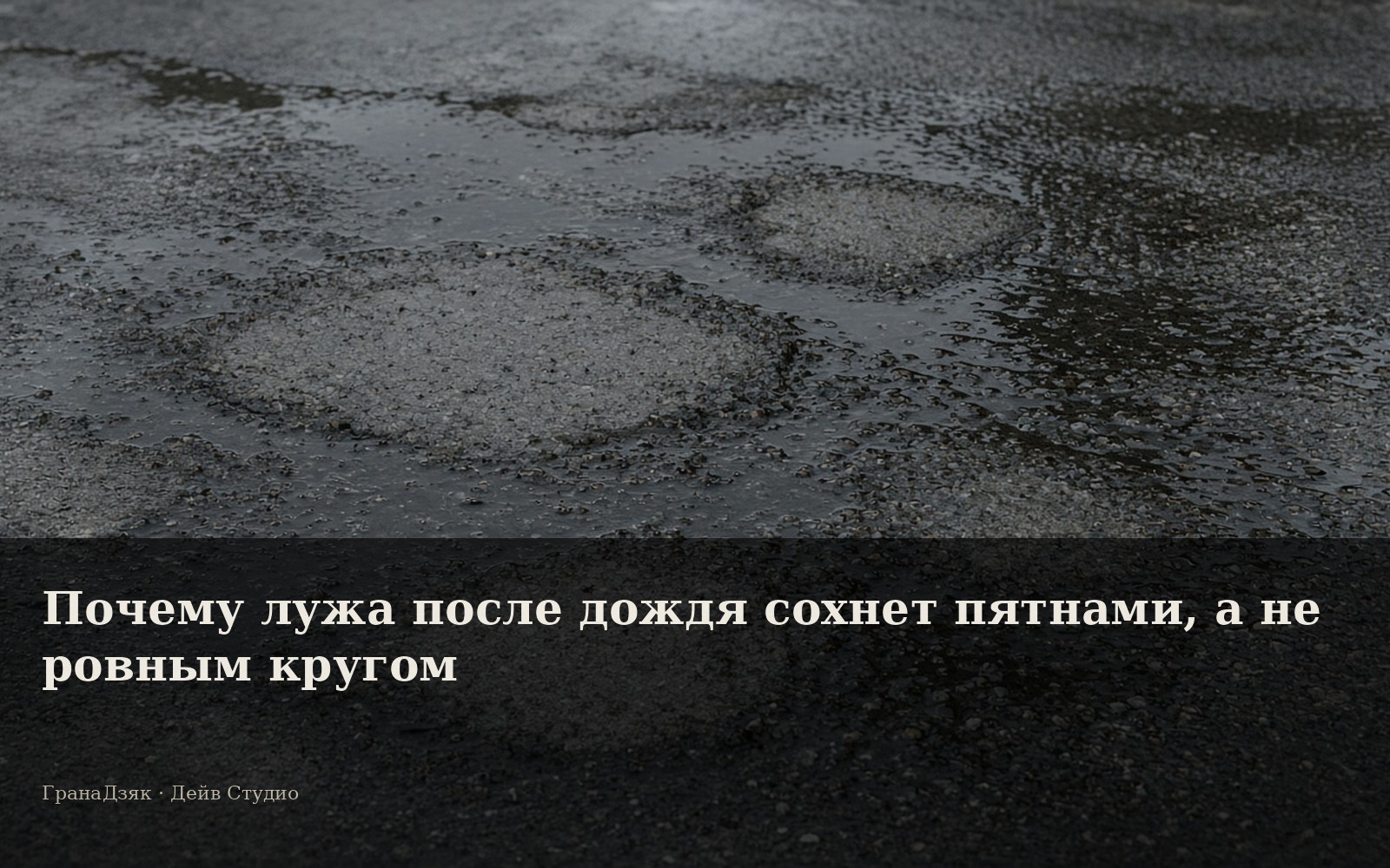 Почему лужа после дождя сохнет пятнами, а не ровным кругом